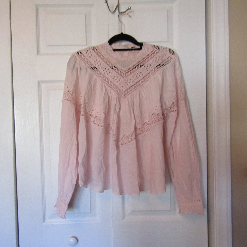 Baby pink free people abigail blouse